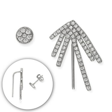 rectangle head Single Stud silver colour & black stone rectangle head Single Stud silver colour & black stone
